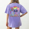 Hello 5th Grade Boy Girl Teacher Back To School 5th Grade Women's Comfort Colors T-Shirt Back Print Violet
