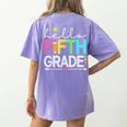 Hello Fifth Grade Teacher Student 5th Grade Back To School Women's Comfort Colors T-Shirt Back Print Violet Hello Fifth Grade Teacher Student 5th Grade Back To School Women's Comfort Colors T-Shirt Back Print Violet