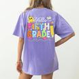 Hello Fifth Grade Team 5th Grade Back To School Teacher Kids Women's Comfort Colors T-Shirt Back Print Violet