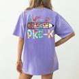 Hello Pre-K Pencil Teacher Student Tie Dye Women's Comfort Colors T-Shirt Back Print Violet Hello Pre-K Pencil Teacher Student Tie Dye Women's Comfort Colors T-Shirt Back Print Violet