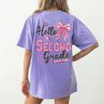 Hello Second Grade First Day Of School Coquette Teacher Girl Women's Comfort Colors T-Shirt Back Print Violet Hello Second Grade First Day Of School Coquette Teacher Girl Women's Comfort Colors T-Shirt Back Print Violet