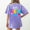Hello Sixth Grade Cute Back To School 6th Grade Teacher Kids Women's Comfort Colors T-Shirt Back Print Violet