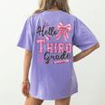 Hello Third Grade First Day Of School Coquette Teacher Girl Women's Comfort Colors T-Shirt Back Print Violet