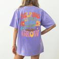Helping Little Minds Grow Teacher First Day Back To School Women's Comfort Colors T-Shirt Back Print Violet