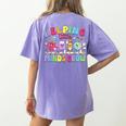 Helping Little Minds Grow Teacher Life Back To School Women's Comfort Colors T-Shirt Back Print Violet