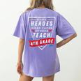 Some Heroes Wear Capes Others Teach 4th Grade Teacher Men Women Kids Women's Comfort Colors T-Shirt Back Print Violet Some Heroes Wear Capes Others Teach 4th Grade Teacher Men Women Kids Women's Comfort Colors T-Shirt Back Print Violet