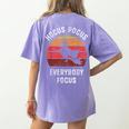 Hocus Pocus Everybody Focus Witch Halloween Teacher Women Women's Comfort Colors T-Shirt Back Print Violet