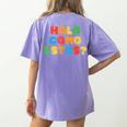 Hola Como Estas Spanish Teacher Fiesta Party Banners Women's Comfort Colors T-Shirt Back Print Violet Hola Como Estas Spanish Teacher Fiesta Party Banners Women's Comfort Colors T-Shirt Back Print Violet