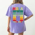 Hola Estudiantes Spanish Teacher Back To School 2025 Women's Comfort Colors T-Shirt Back Print Violet