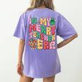In My Holly Xmas Jolly Teacher Era Teacher Vibes Christmas Women's Comfort Colors T-Shirt Back Print Violet In My Holly Xmas Jolly Teacher Era Teacher Vibes Christmas Women's Comfort Colors T-Shirt Back Print Violet