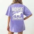 Horse Riding Teacher Rider Lover Equestrian Men Women Kids Women's Comfort Colors T-Shirt Back Print Violet
