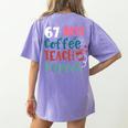 Humor Meme 67 Days Of School Coffee Lover Educator Teacher Women's Comfort Colors T-Shirt Back Print Violet