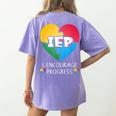 IEP I Encourage Progress Special Education School Teacher Women's Comfort Colors T-Shirt Back Print Violet IEP I Encourage Progress Special Education School Teacher Women's Comfort Colors T-Shirt Back Print Violet