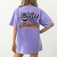 I'm Batty About My Students Watercolor Bat Teacher Halloween Women's Comfort Colors T-Shirt Back Print Violet