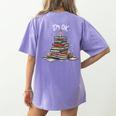 I'm Ok Read Book Reading Nerd Librarian Teacher School Women's Comfort Colors T-Shirt Back Print Violet