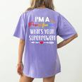 I'm A Paraprofessional What's Your Superpower Para Teacher Women's Comfort Colors T-Shirt Back Print Violet
