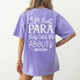 I'm That Paraprofessional They Told You About Retro Teacher Women's Comfort Colors T-Shirt Back Print Violet I'm That Paraprofessional They Told You About Retro Teacher Women's Comfort Colors T-Shirt Back Print Violet
