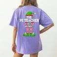 I'm The PE Teacher Elf Christmas Family Matching Women's Comfort Colors T-Shirt Back Print Violet I'm The PE Teacher Elf Christmas Family Matching Women's Comfort Colors T-Shirt Back Print Violet