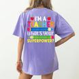 I'm A Teacher What's Your Superpower Back To School Women's Comfort Colors T-Shirt Back Print Violet I'm A Teacher What's Your Superpower Back To School Women's Comfort Colors T-Shirt Back Print Violet