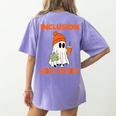 Inclusion Isn't Scary Shirt Halloween SLP Sped Teacher Women's Comfort Colors T-Shirt Back Print Violet
