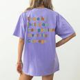 Inclusive Teacher Diversity Inclusion Empathy Teacher Team Women's Comfort Colors T-Shirt Back Print Violet