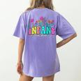 Infant Teacher Floral First Day Back To School Teaching Women's Comfort Colors T-Shirt Back Print Violet Infant Teacher Floral First Day Back To School Teaching Women's Comfort Colors T-Shirt Back Print Violet