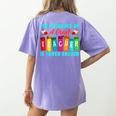 THE INFLUENCE OF A GREAT TEACHER IS NEVER ERASED Teaching For Men Women Girls Kids Women's Comfort Colors T-Shirt Back Print Violet