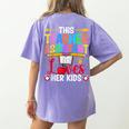 Instructional Assistant Loves Her Kids Teacher Assistant Women's Comfort Colors T-Shirt Back Print Violet