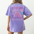 Instructional Assistant Because Teacher Need Hero Learning Women's Comfort Colors T-Shirt Back Print Violet