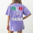 Italian Teacher Italy Italia Back To School First Day Women's Comfort Colors T-Shirt Back Print Violet Italian Teacher Italy Italia Back To School First Day Women's Comfort Colors T-Shirt Back Print Violet