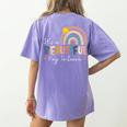 It's A Beautiful Day To Learn Cute Rainbow Boho Teacher Women's Comfort Colors T-Shirt Back Print Violet