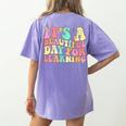 It's Beautiful Day For Learning Retro Teacher Students Women Women's Comfort Colors T-Shirt Back Print Violet