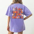It's A Bootiful Day For Learning Cute Teacher Halloween Women's Comfort Colors T-Shirt Back Print Violet