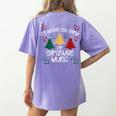 It's Never Too Early For Christmas Music Teacher Women's Comfort Colors T-Shirt Back Print Violet