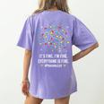 It's Fine I'm Fine Christmas Light Principal Teacher Xmas Men Women Women's Comfort Colors T-Shirt Back Print Violet