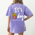 It's Fry Day Teacher Life Women's Comfort Colors T-Shirt Back Print Violet It's Fry Day Teacher Life Women's Comfort Colors T-Shirt Back Print Violet