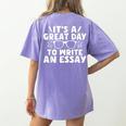 Its a Good Day To Write An Essay English Teacher Women's Comfort Colors T-Shirt Back Print Violet