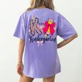 K Is For Kindergarten Teacher Coquette Bow Back To School Women's Comfort Colors T-Shirt Back Print Violet