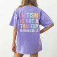Kids AUTISM IS NOT A TRAGEDY IGNORANCE IS Proud Teacher Crew Women's Comfort Colors T-Shirt Back Print Violet