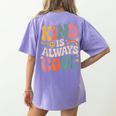 Kind Is Always Cool Teacher Graphic Tees Choose Kindness Women's Comfort Colors T-Shirt Back Print Violet Kind Is Always Cool Teacher Graphic Tees Choose Kindness Women's Comfort Colors T-Shirt Back Print Violet
