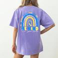 Be Kind Rainbow Down Syndrome Awareness Teacher Blue Yellow Women's Comfort Colors T-Shirt Back Print Violet Be Kind Rainbow Down Syndrome Awareness Teacher Blue Yellow Women's Comfort Colors T-Shirt Back Print Violet
