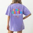 Kindergarten Crew Back To School Kindergarten Teacher Kids Women's Comfort Colors T-Shirt Back Print Violet