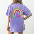 Kindergarten Rainbow Girls Boys Teacher First Day Of School Women's Comfort Colors T-Shirt Back Print Violet
