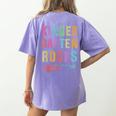 KINDERGARTEN ROCKS Teacher Crew Rock Star Kinder Team Women's Comfort Colors T-Shirt Back Print Violet KINDERGARTEN ROCKS Teacher Crew Rock Star Kinder Team Women's Comfort Colors T-Shirt Back Print Violet