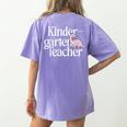 Kindergarten Teacher Dinosaur Back To School Women's Comfort Colors T-Shirt Back Print Violet Kindergarten Teacher Dinosaur Back To School Women's Comfort Colors T-Shirt Back Print Violet