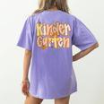 Kindergarten Teacher Fall Pumpkin Autumn Cute Women's Comfort Colors T-Shirt Back Print Violet Kindergarten Teacher Fall Pumpkin Autumn Cute Women's Comfort Colors T-Shirt Back Print Violet