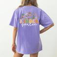 Kindergarten Teacher Wildflower Back To School Floral Outfit Men Women Women's Comfort Colors T-Shirt Back Print Violet Kindergarten Teacher Wildflower Back To School Floral Outfit Men Women Women's Comfort Colors T-Shirt Back Print Violet