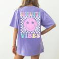 Kindergarten Vibes First Day Of School Kindergarten Teacher Women's Comfort Colors T-Shirt Back Print Violet Kindergarten Vibes First Day Of School Kindergarten Teacher Women's Comfort Colors T-Shirt Back Print Violet
