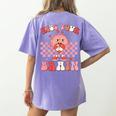 Kiss Your Brain Valentines Test Day Teacher Squad Kids Women's Comfort Colors T-Shirt Back Print Violet