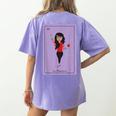 La Maestra Mexican Bingo Card Teacher Lottery Card Women's Comfort Colors T-Shirt Back Print Violet La Maestra Mexican Bingo Card Teacher Lottery Card Women's Comfort Colors T-Shirt Back Print Violet